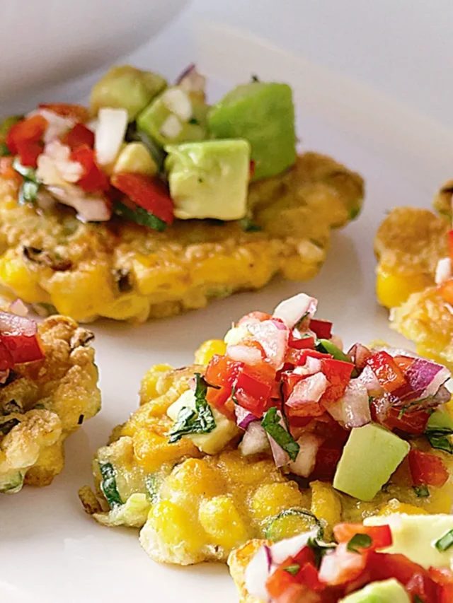 Sweet Corn Fritters With Avocado Salsa