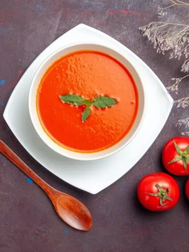 Roasted Tomato Soup with Cheddar Cheese